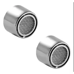 GENERICO - Pack 2 Filtros De Grifo Aireador Lavaplatos Lavamanos Plateado Brillante