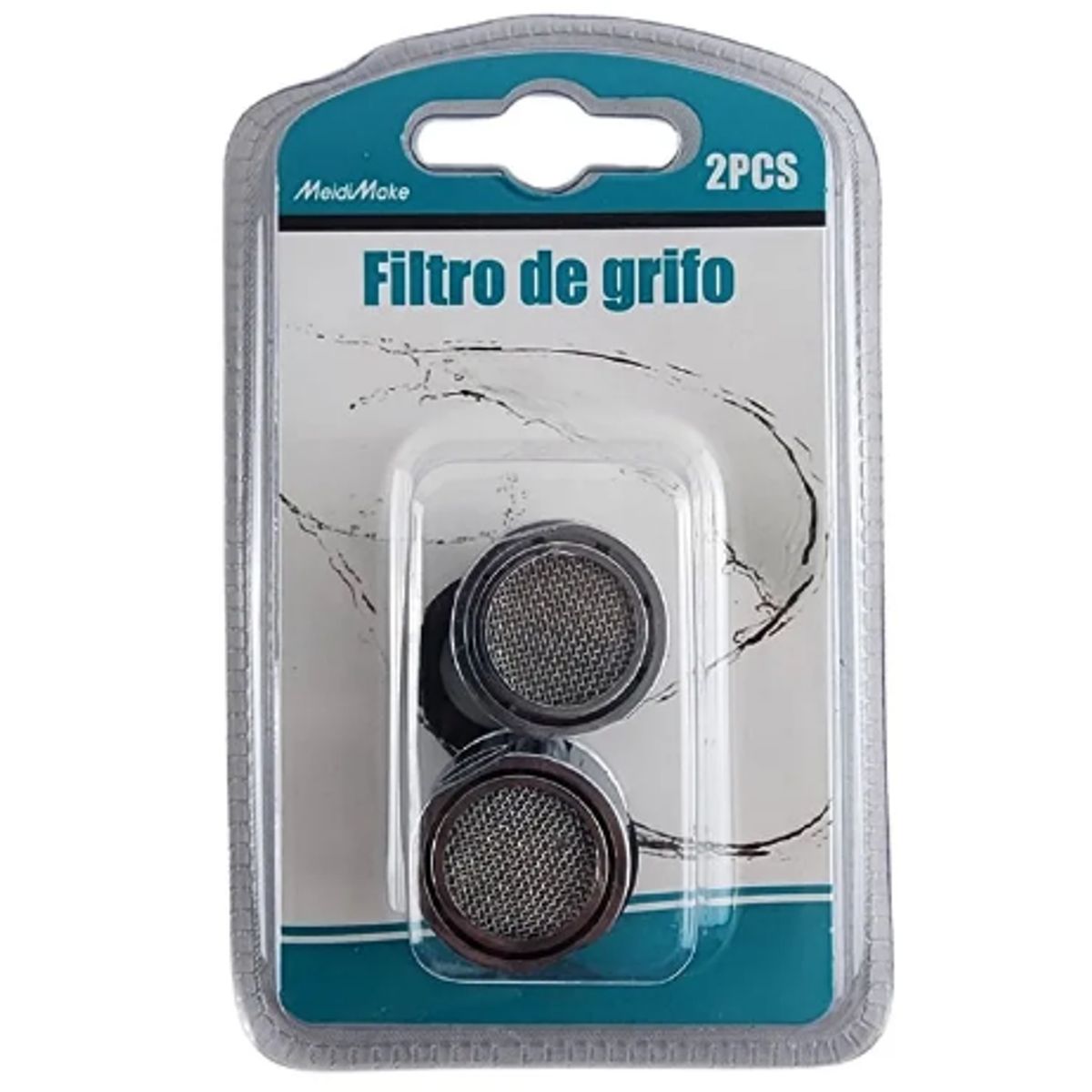 GENERICO - Pack 2 Filtros De Grifo Aireador Lavaplatos Lavamanos Plateado Brillante