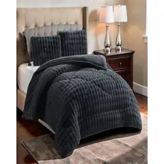 GENERICO - COBERTOR IMITACION DE PIEL DE CONEJO KING COLOR GRIS