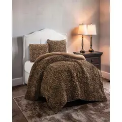 GENERICO - PLUMON PELUDO 2 PLAZA CON CHIPORROS Y DISEÑO DE ANIMAL PRINT 2