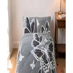 GENERICO - PLUMON DE JACQUERD CUTTING CON MARIPOZAS KING COLOR GRIS