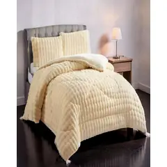 GENERICO - PLUMON IMITACION DE PIEL DE CONEJO KING COLOR AMARILLO