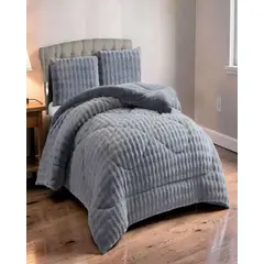 GENERICO - PLUMON IMITACION DE PIEL DE CONEJO KING COLOR GRIS CLARO