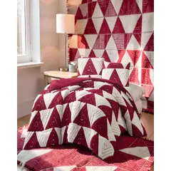 GENERICO - PLUMON DE JACQUERD CUTTING 2 PLAZAS COLOR BLANCO CON ROJO