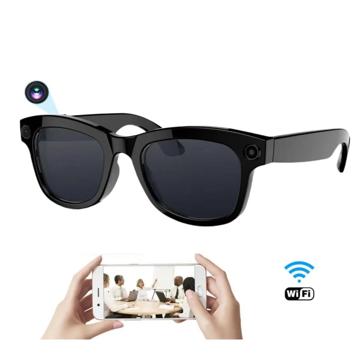 GENERICO - Lentes IA Wifi Traductor Llamadas Inteligentes Camara 2k Flash