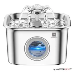 MASTER PROX - Bebedero Para Mascota Perro Gato Dispensador Agua Electrico Con Capacidad De 2,6l Luz Led Color Gris