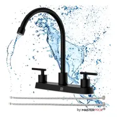 MASTER PROX - Llave Combinacion Lavaplatos Acero Inoxidable Sus304 Premium Negra