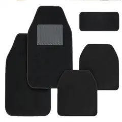 GENERICO - Alfombras De Piso Auto 5 Piezas Universal Antideslizante NEGRO BELUG