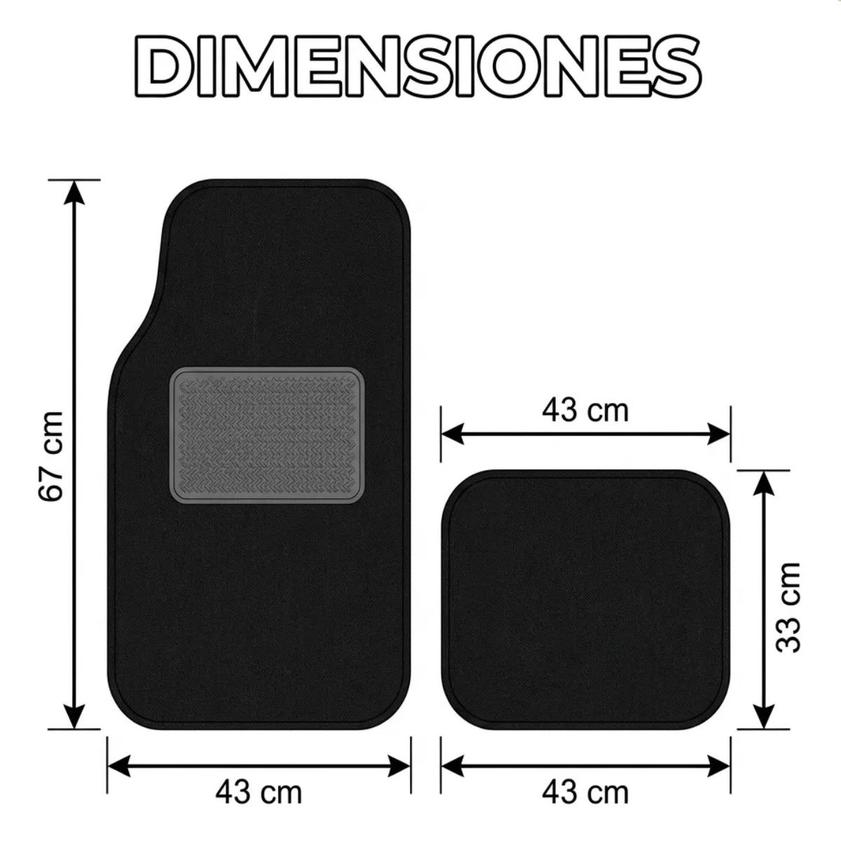 GENERICO - Alfombras De Piso Auto 5 Piezas Universal Antideslizante NEGRO BELUG