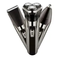 GENERICO - Kit Afeitadora Recortadora Barba 3 En 1 Inalámbrica Negra BELUG