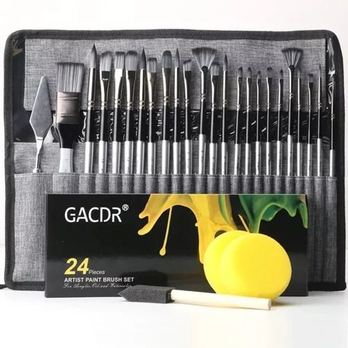 GENERICO - Pincel Set 26 Acuarela Nailon Para Acuarela Acrílico  Oleo