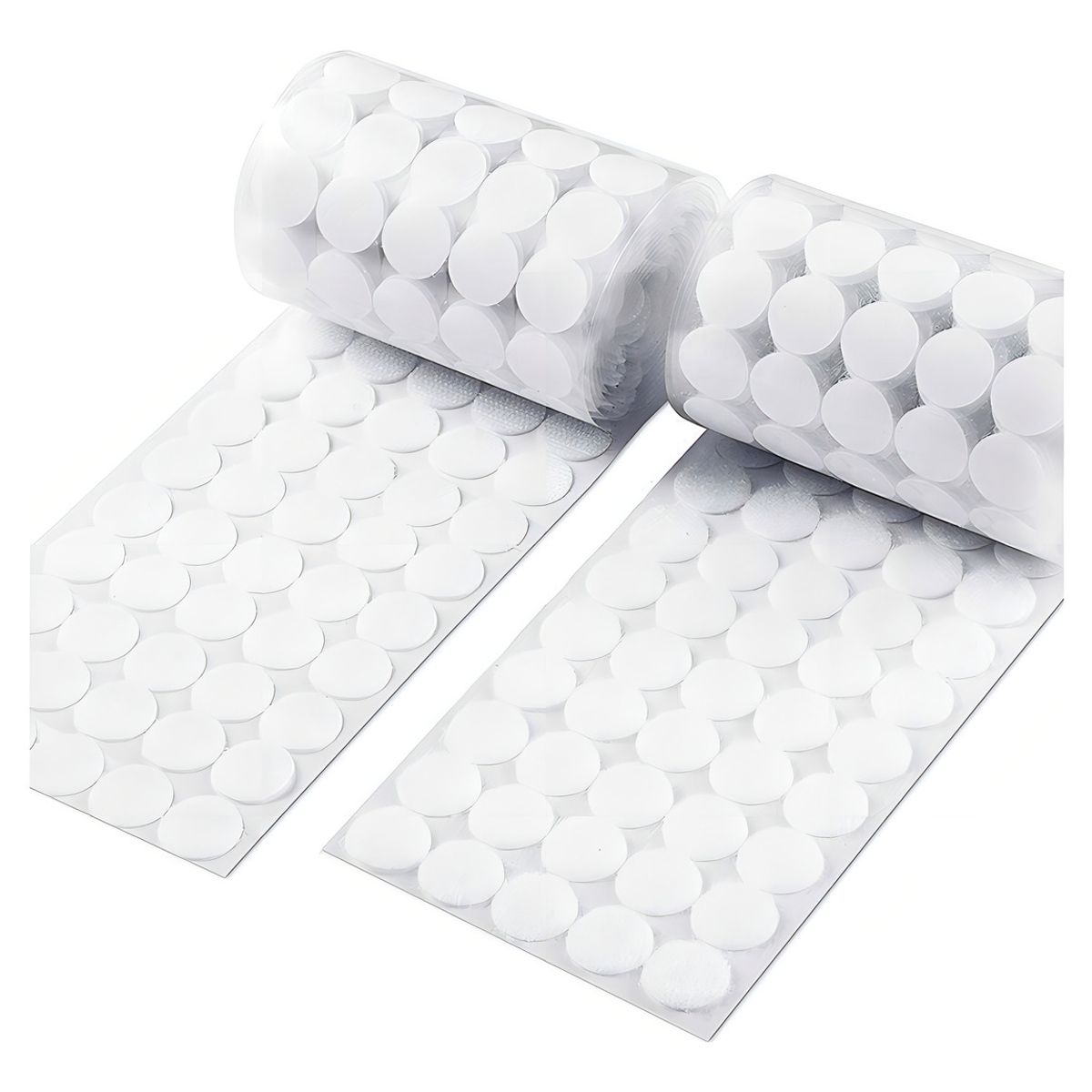 GENERICO - 102 Pares Velcros Blanco Autoadhesivos 15 Mm Forma Redonda