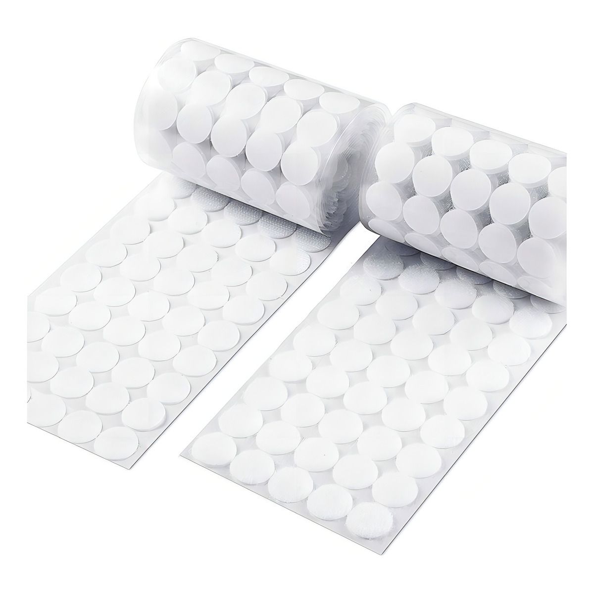 GENERICO - 102 Pares Velcros Blanco Autoadhesivos 15 Mm Forma Redonda