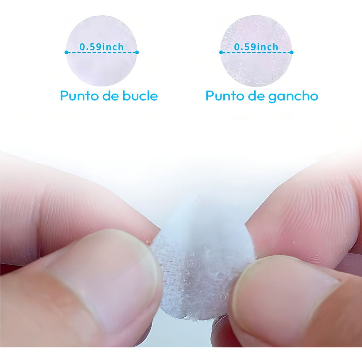 GENERICO - 102 Pares Velcros Blanco Autoadhesivos 15 Mm Forma Redonda