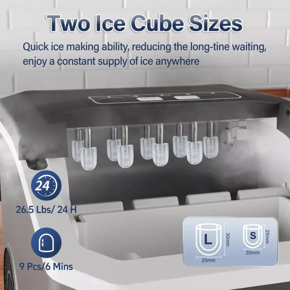 METEX - Máquina De Hielo Portátil Autolimpiante