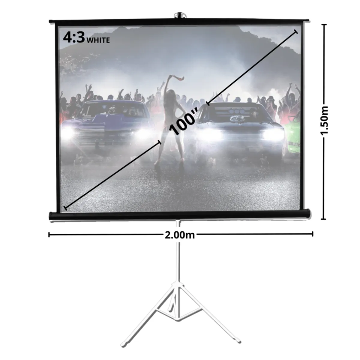 MALIK - Telon CTripod 200x150 cm 43 para Proytor Optma UHZ45