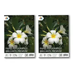 MALIK - Dúo Pack Papel Foto A3 210g - 100 Hojas 5760 Dpi Inkjet