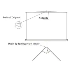 MALIK - Telon CTripod 200x150 cm 43 para Proytor Vsonic PG800HD