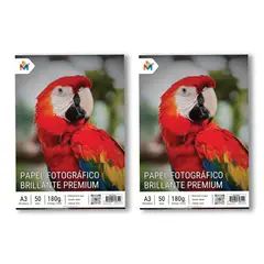 MALIK - 2 Unidades Papel Fotográfico A3 - 100 Hojas 180g Glossy Pro