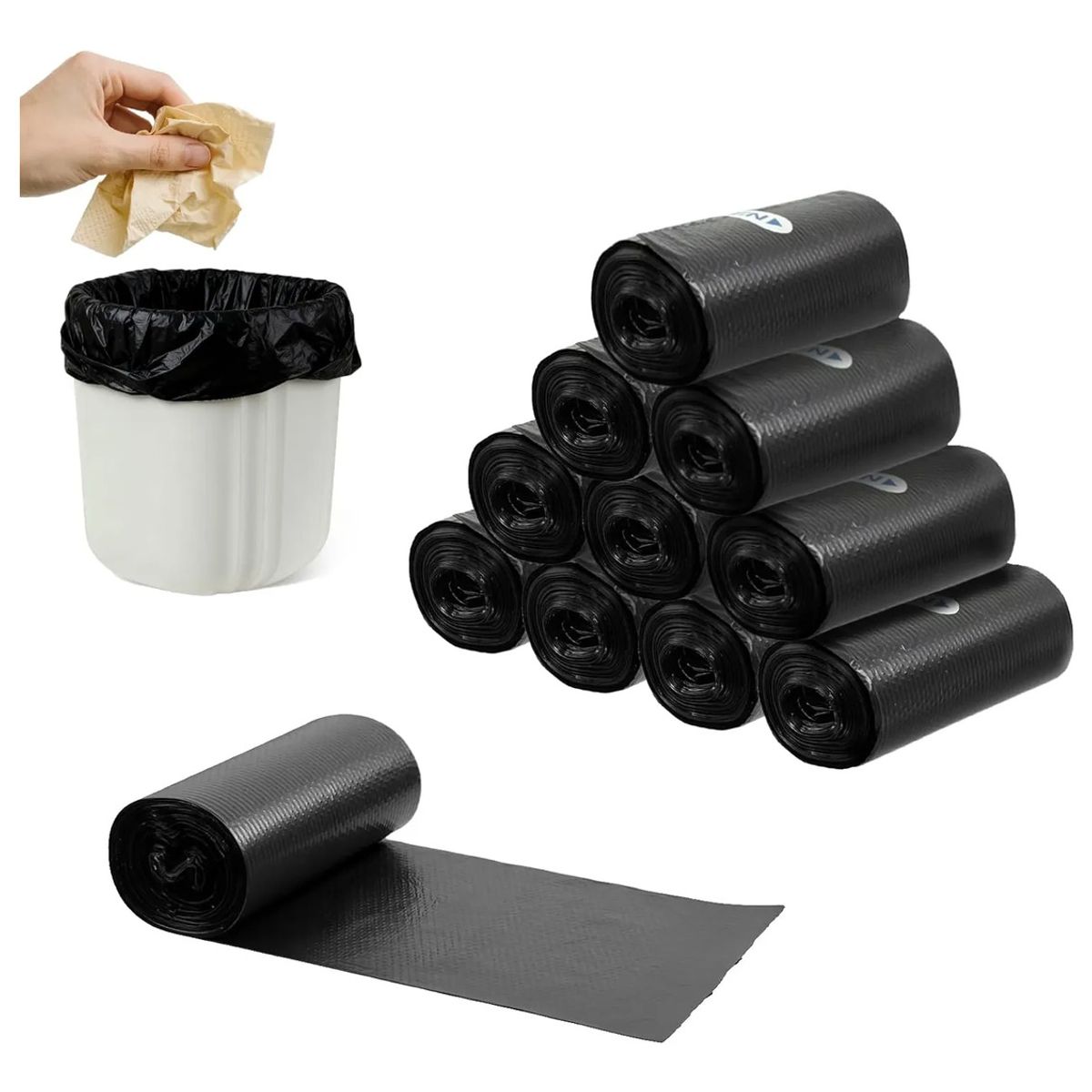 GENERICO - 10 Rollos Bolsas Residuos 50x60cm Reforzado Y Duradero