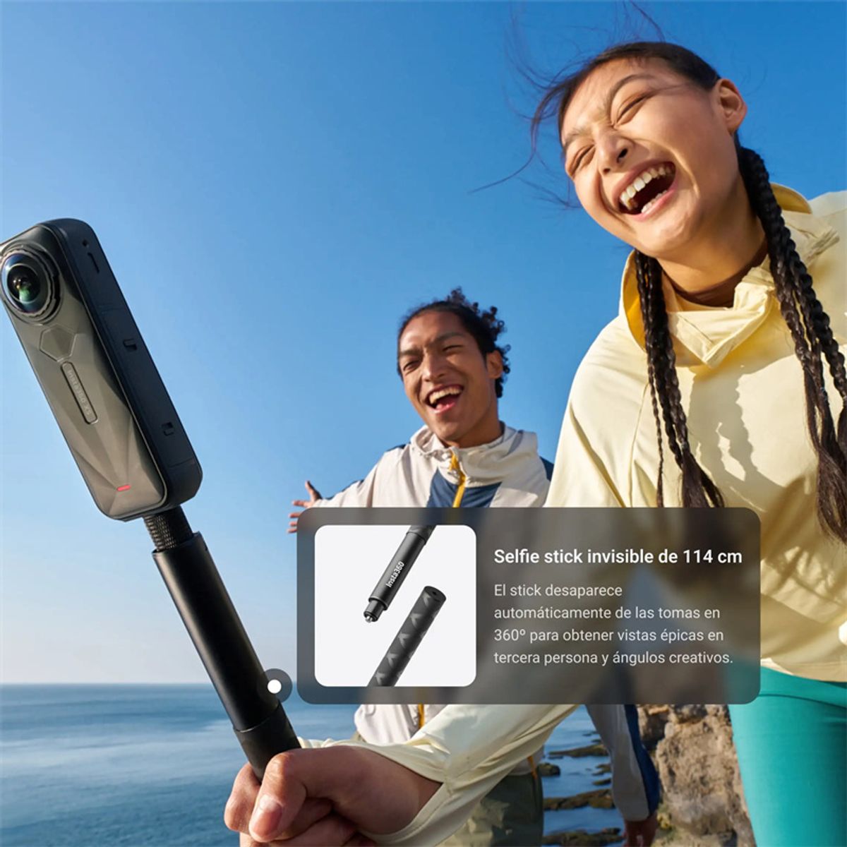 INSTA360 - Insta360 X5 Paquete Get-Set 8K HD Cámara de Acción con Selfie Stick