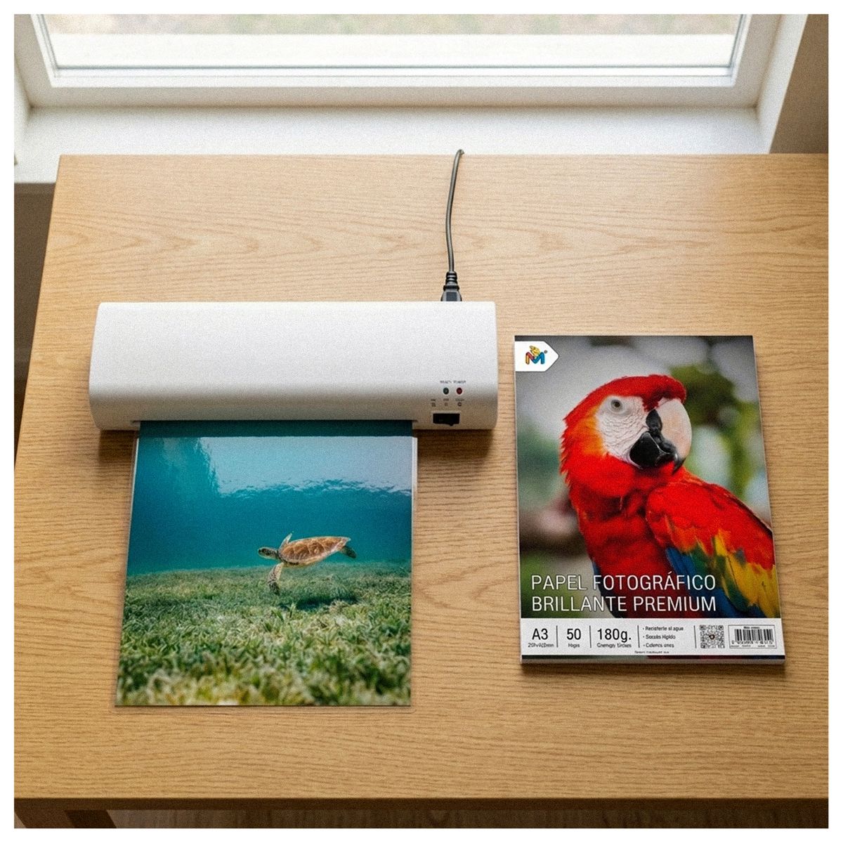 MALIK - Pack 10 Papel Foto Brillante A3 - 500 Hojas 5760 Dpi Luxury