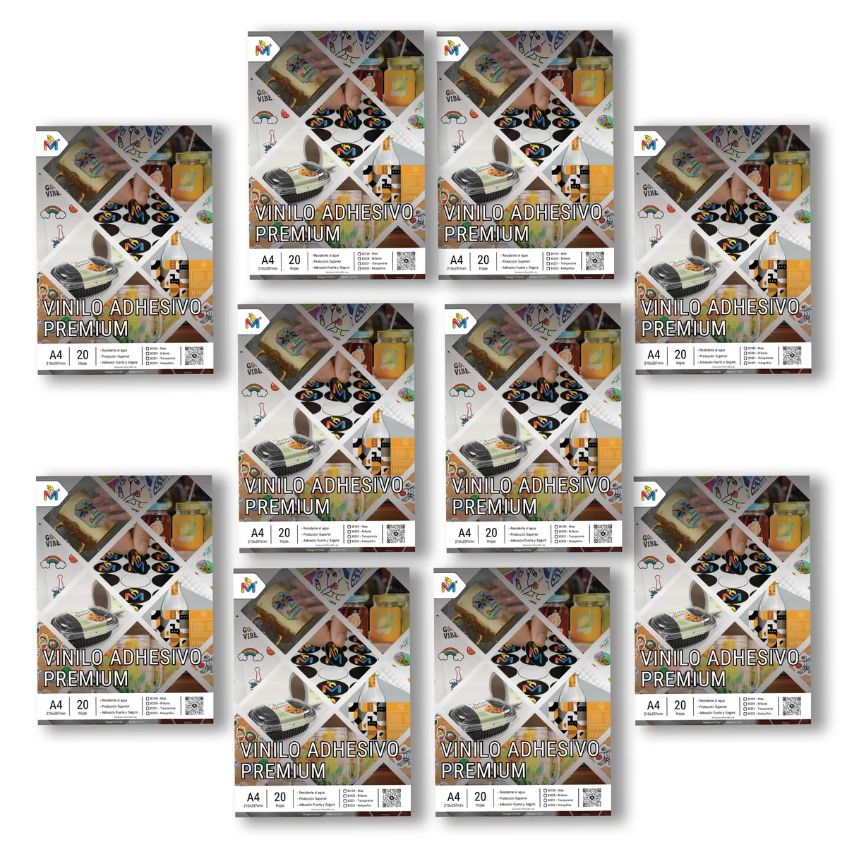 MALIK - Papel Rainbow Holográfico x200 Hojas - 80um Stock Mayorista