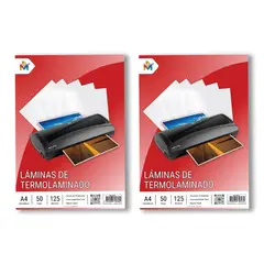 MALIK - Pack 2 Fundas Termolaminar A4 125 Micras - 100 Hojas Pro