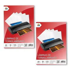 MALIK - 2x Láminas para Plastificar A4 - 100 Hojas 125um Súper Cristal