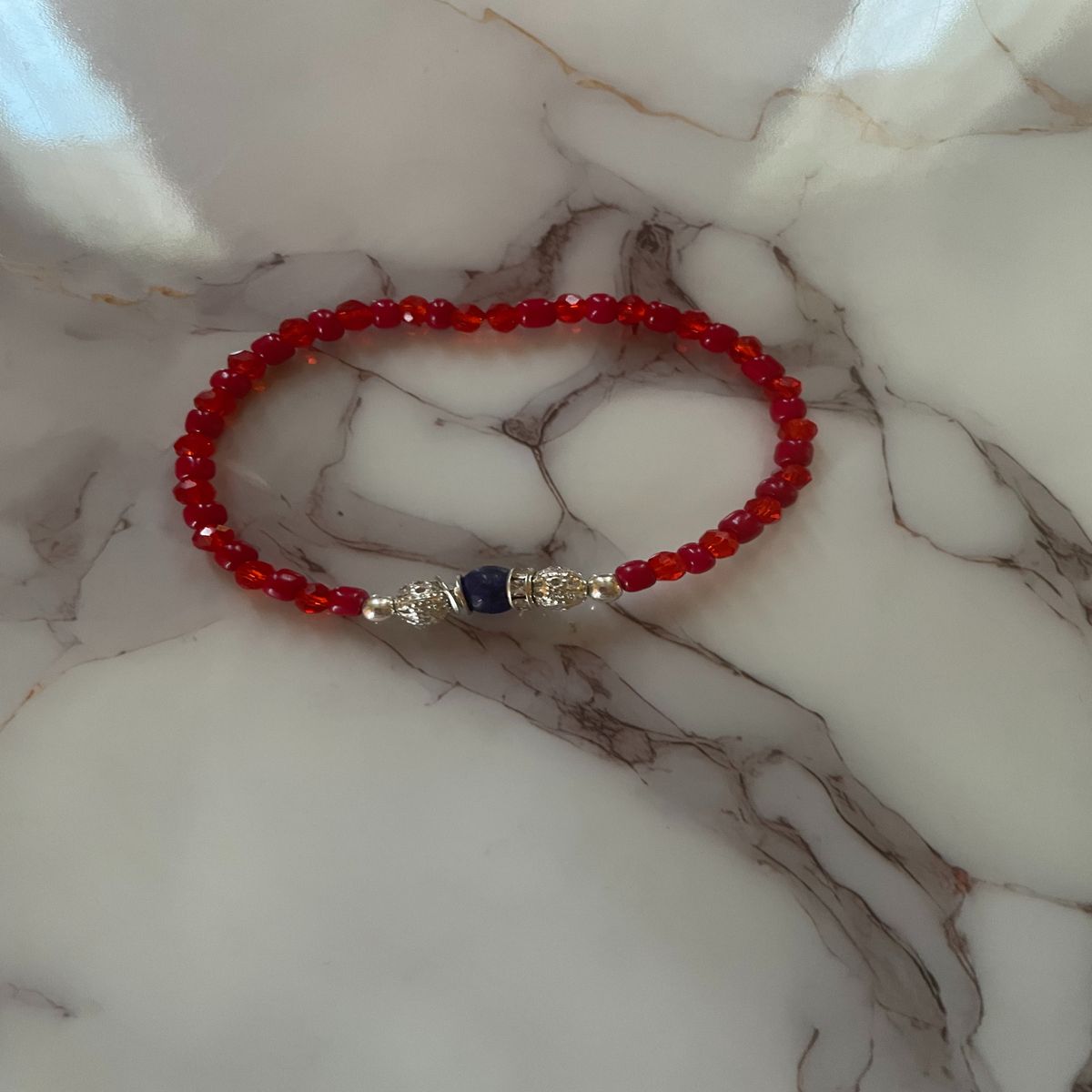 GENERICO - Pulsera Arcángel Miguel Protección Roja con Lapislázuli