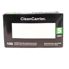 CLEANCARRIER - Guantes Vinilo Negro Sin Polvo 100uds Estilo Y Bioseguridad Talla S