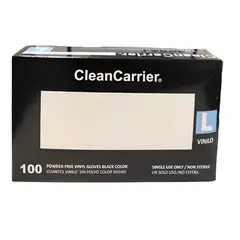 CLEANCARRIER - Guantes Vinilo Negro Sin Polvo 100uds Estilo Y Bioseguridad Talla L