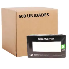 CLEANCARRIER - Pack X 500 Guantes De Vinilo Negro Bioseguridad Talla S