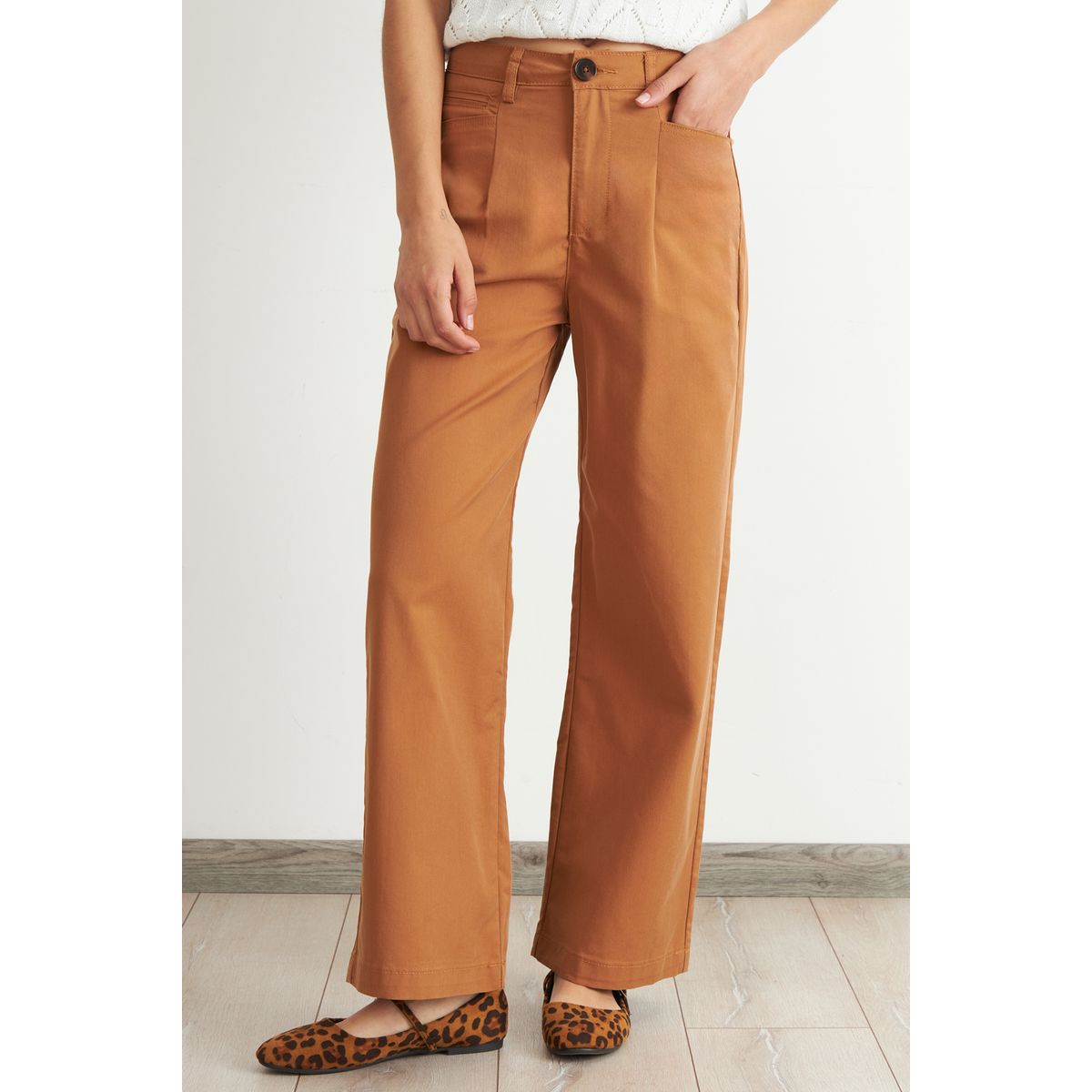 NICOPOLY - Jeans Corte Recto Khaki Nicopoly