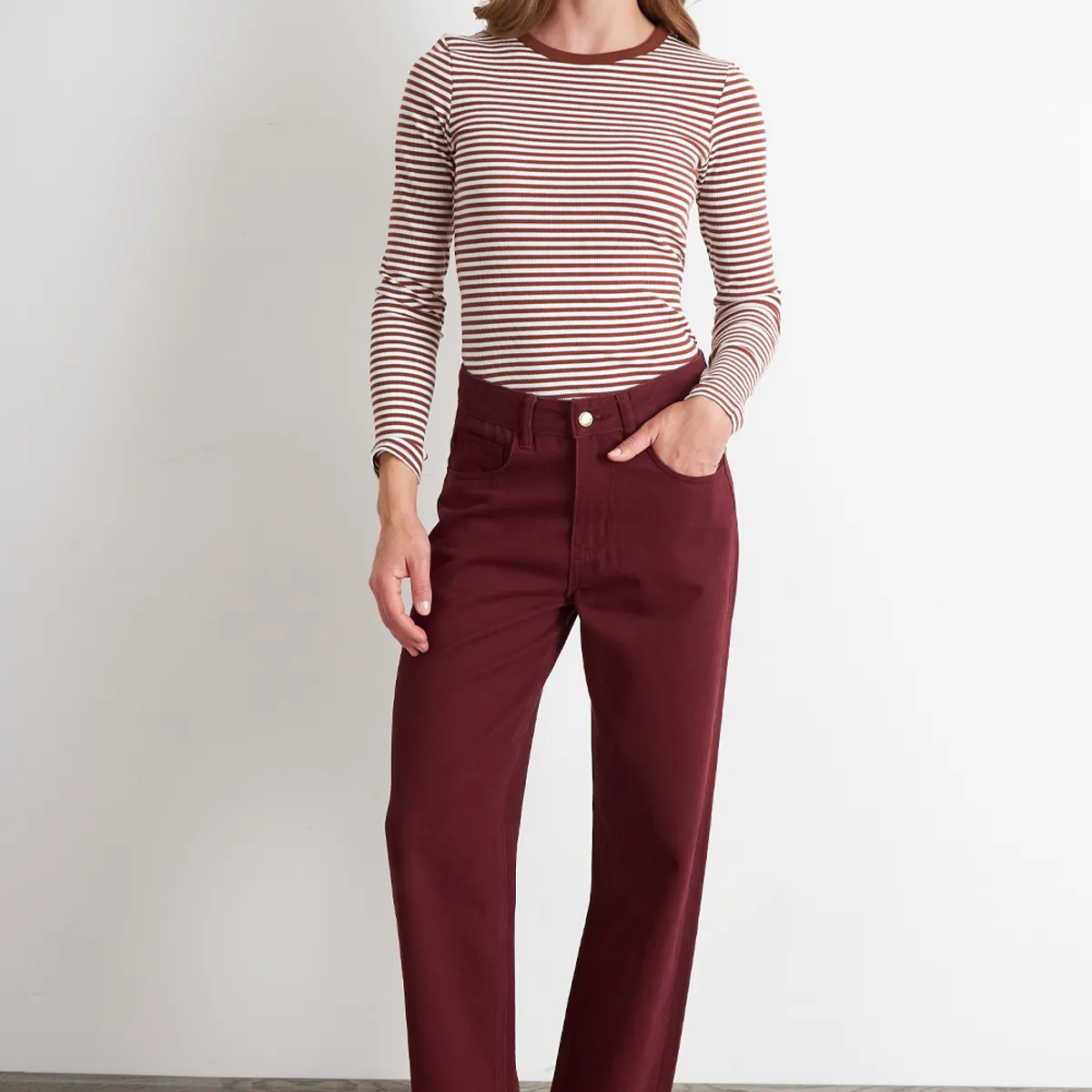 NICOPOLY - Jeans Rectos Tiro Alto Óxido Nicopoly