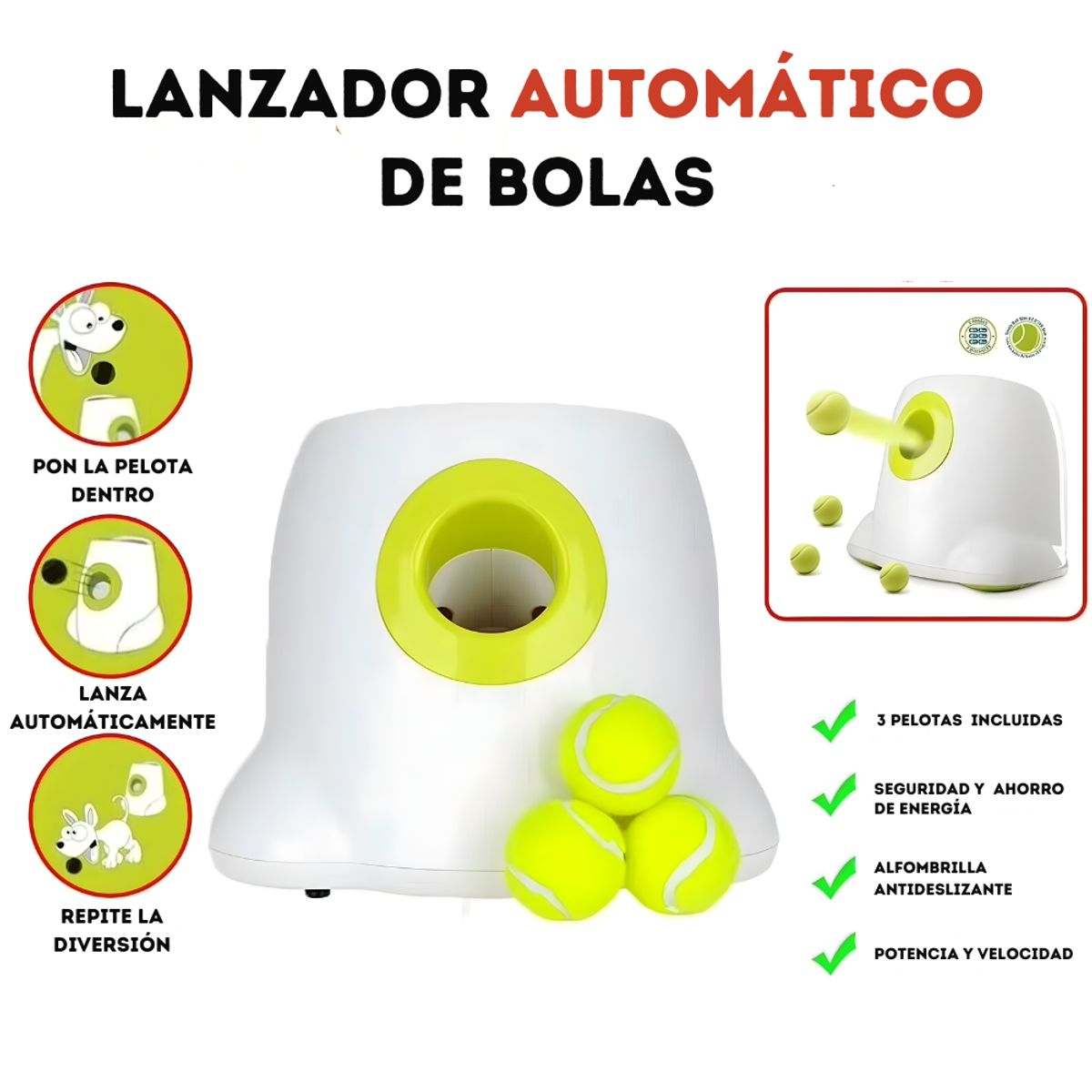 Pet In Care - Lanzador Automático De Pelotas Para Perros Interactivo