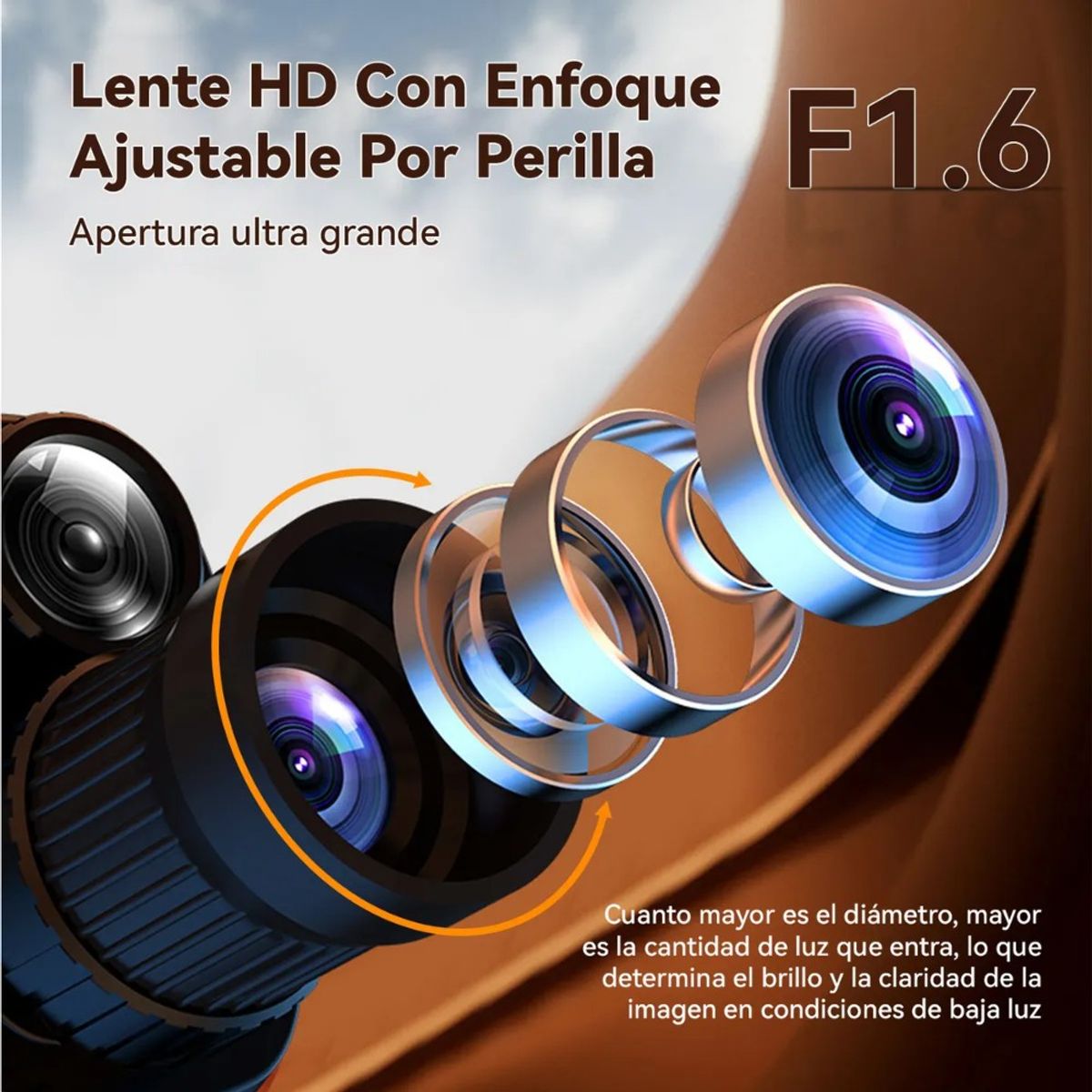 ADLIU - Monocular Visor De Largo Alcance Zoom 16x Visión Nocturna Negro