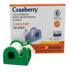 CRANBERRY - Tela Adhesiva Papel Microporosa 5cm Pack 6 Unid.