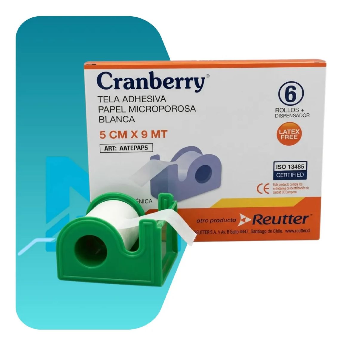 CRANBERRY - Tela Adhesiva Papel Microporosa 5cm Cranberry Pack 6 Unid.