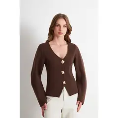 NICOPOLY - Cárdigan Manga Globo Café