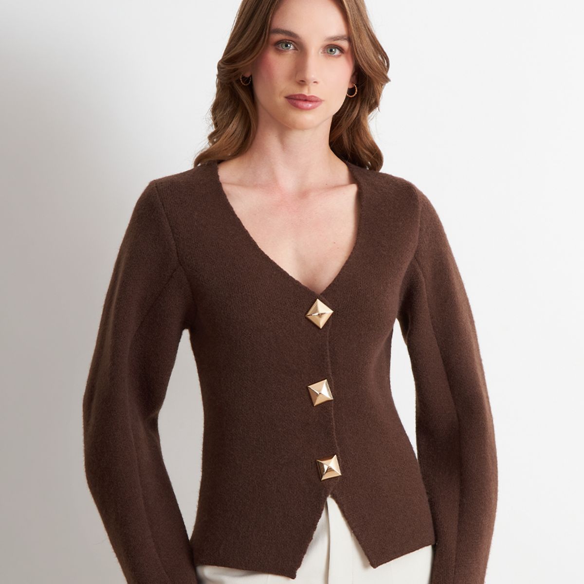 NICOPOLY - Cárdigan Manga Globo Café Nicopoly