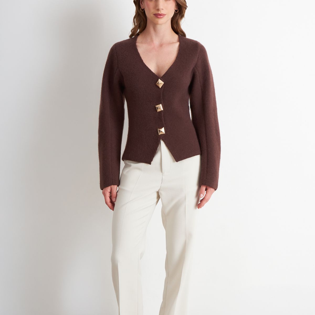 NICOPOLY - Cárdigan Manga Globo Café Nicopoly