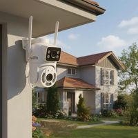 Camara De Seguridad Exterior Wifi Doble Vision 2k Inalambrica Impermeable Ip66 Lente Dual FIGOIMPORT