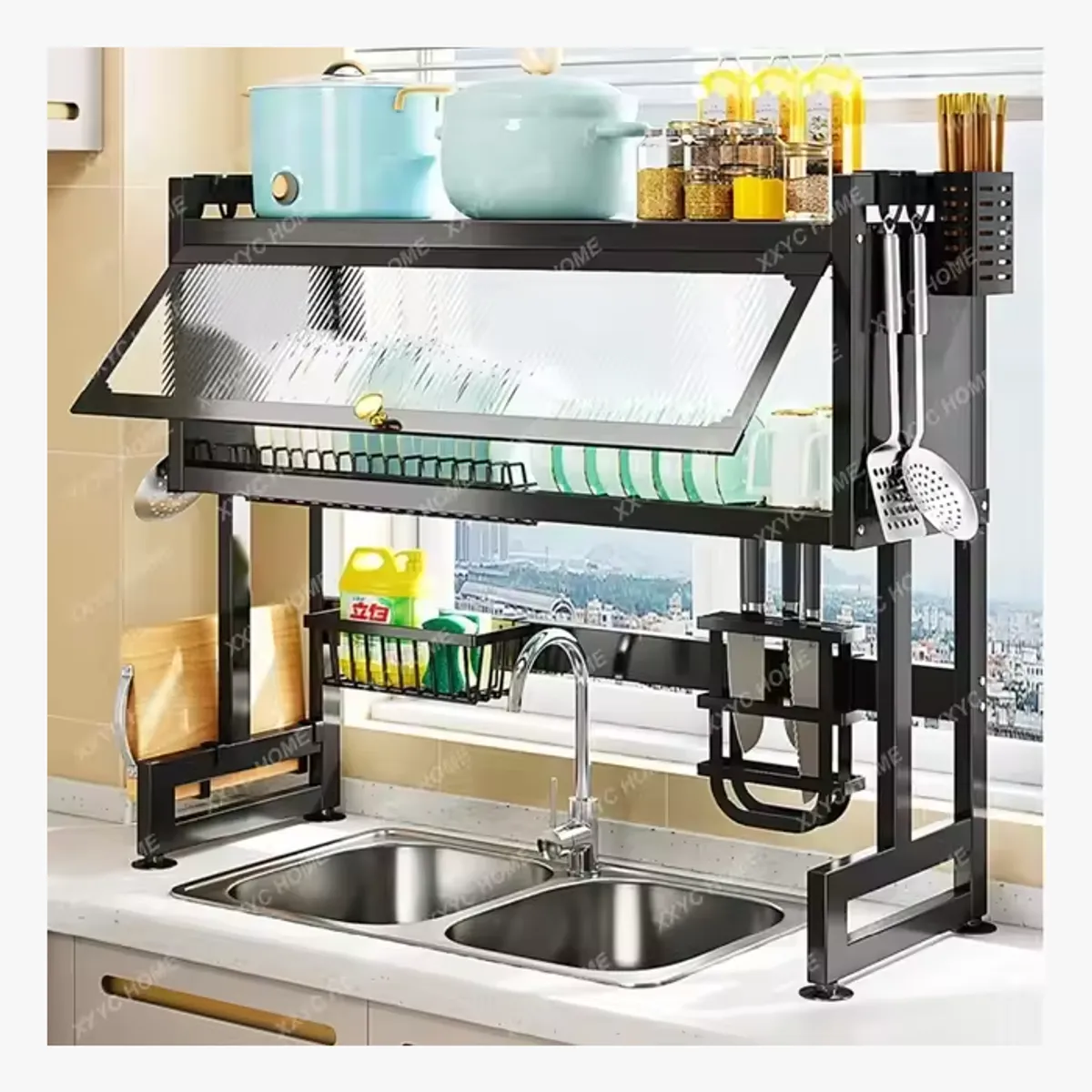 MOVI - Secaplatos con Puerta y Soporte para Accesorios