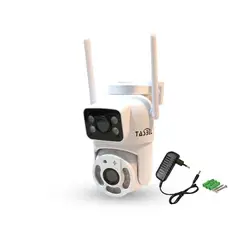 IRM - Camara Vigilancia Exterior Doble Lente Wifi 2k Inalambrica Ptz Rotacion 360 Grados Vision Nocturna