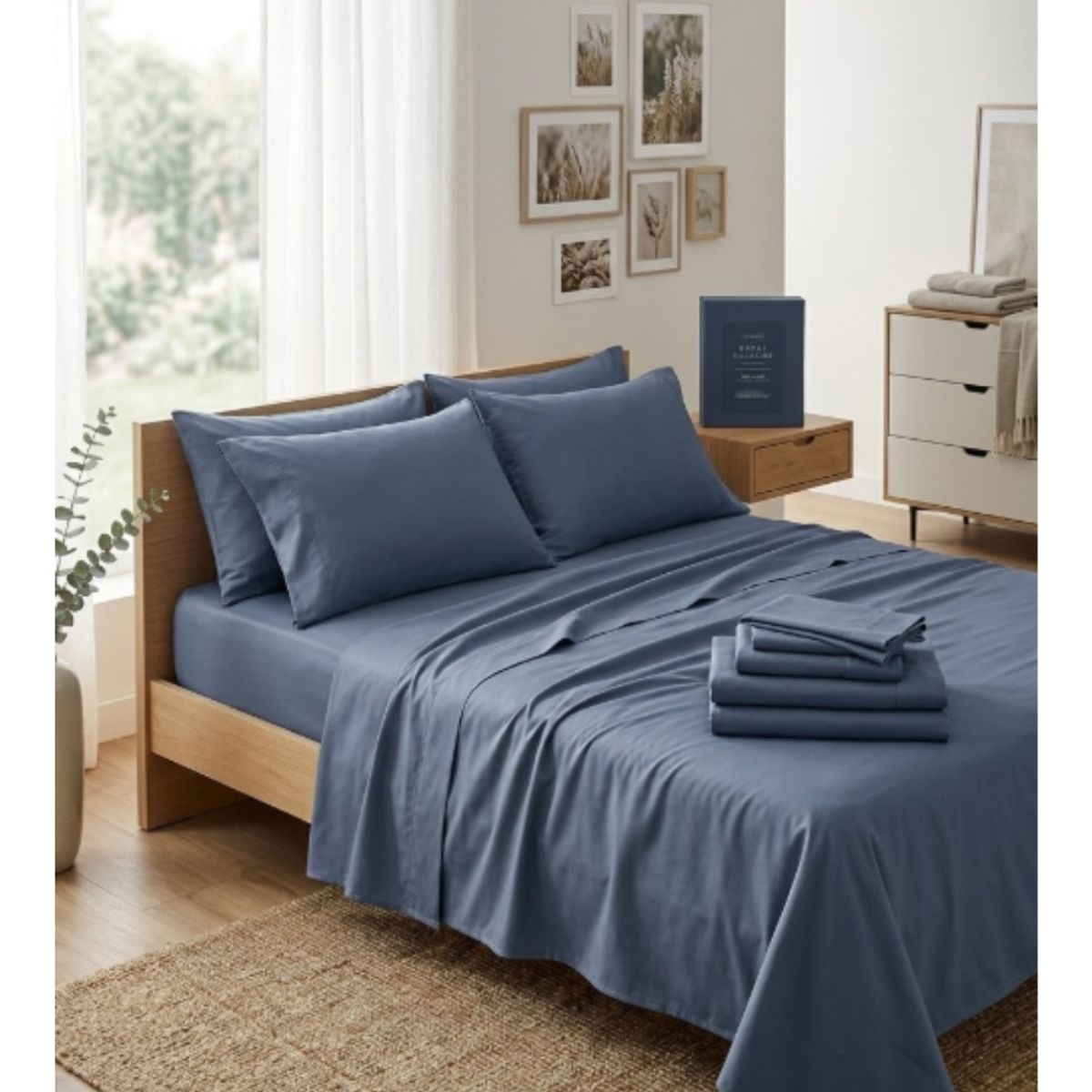 CANNON HOME - Sabana Royal Supreme 2 plazas Cannon 300 Hilos 100% algodón color Bluestone