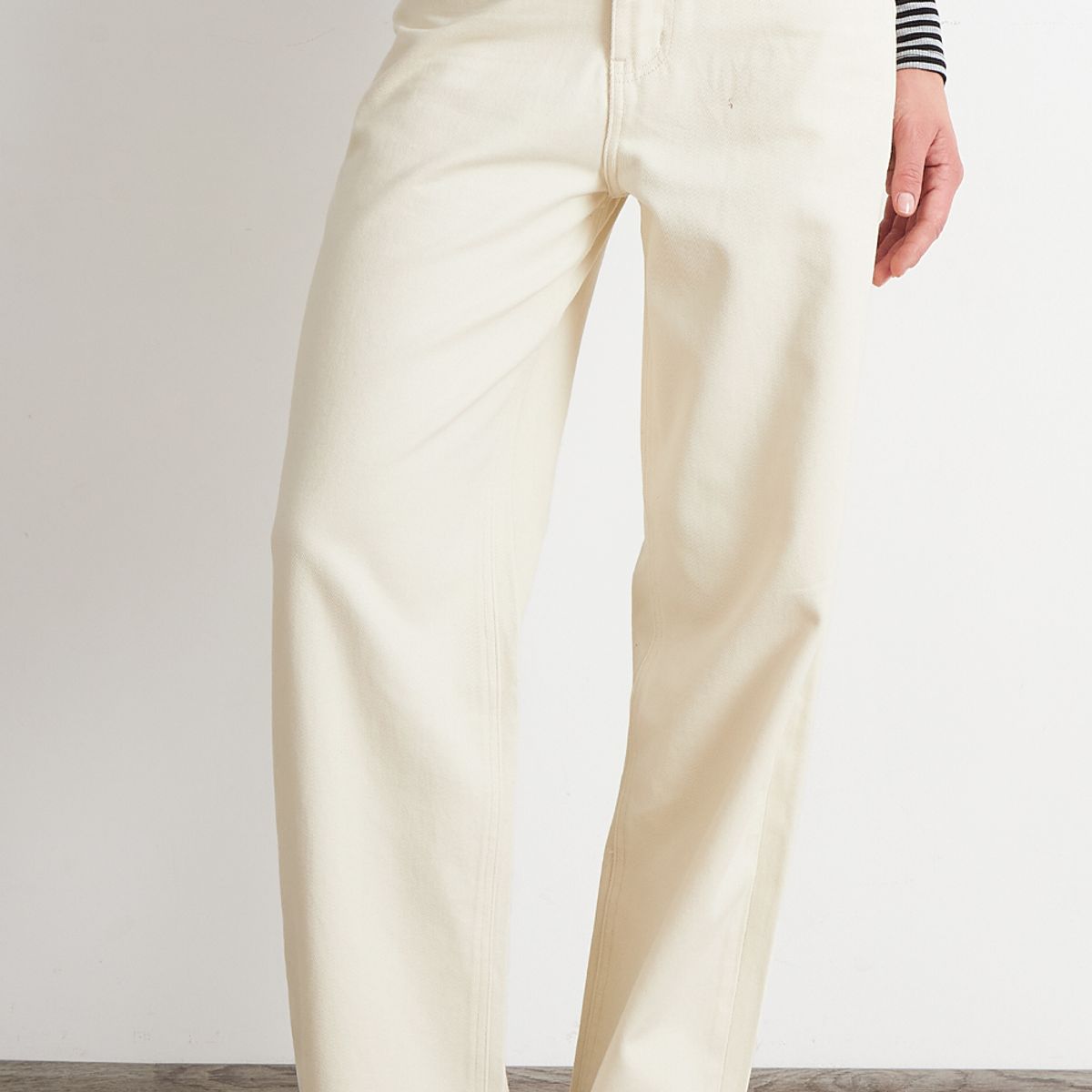 NICOPOLY - Jeans Rectos Tiro Alto Blanco Nicopoly