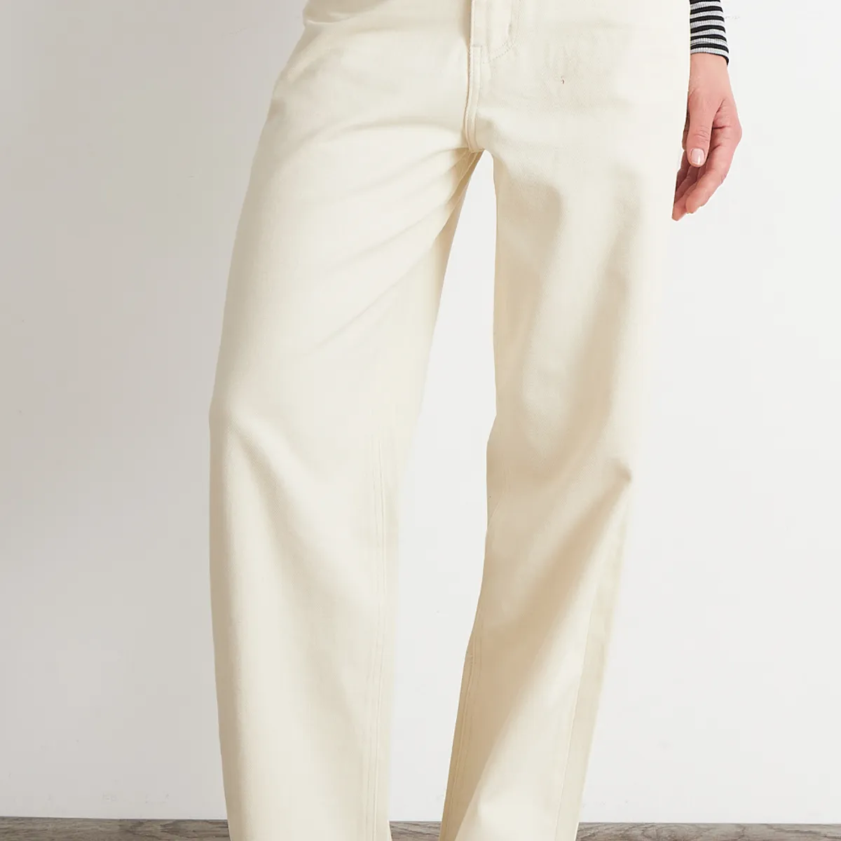 NICOPOLY - Jeans Rectos Tiro Alto Blanco Nicopoly