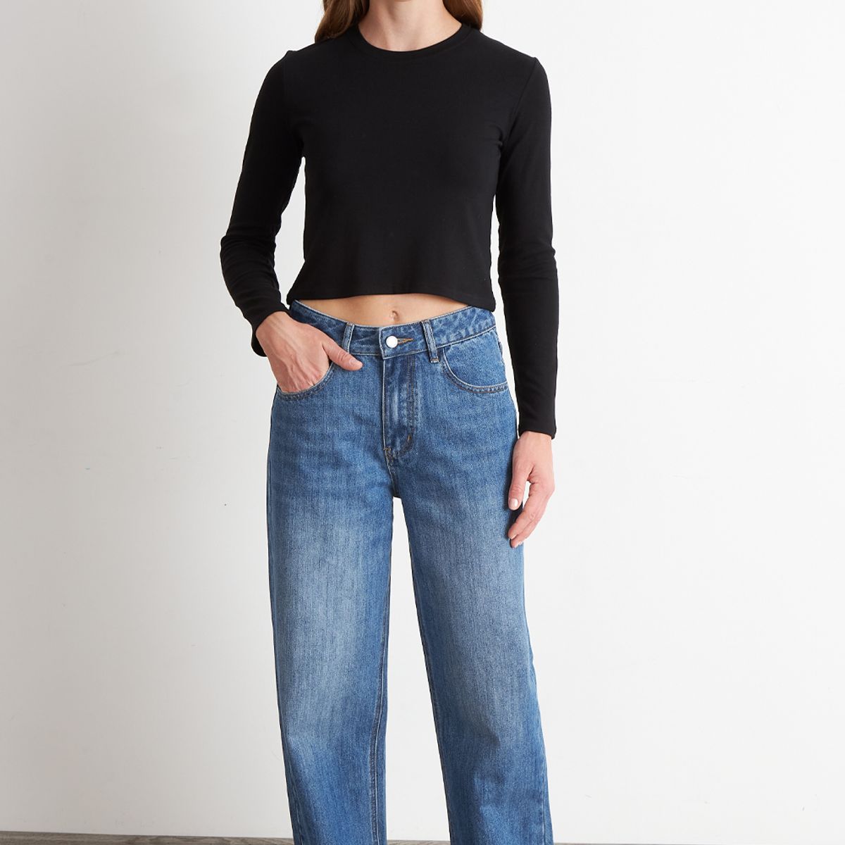 NICOPOLY - Jeans Pierna Recta Azul Nicopoly