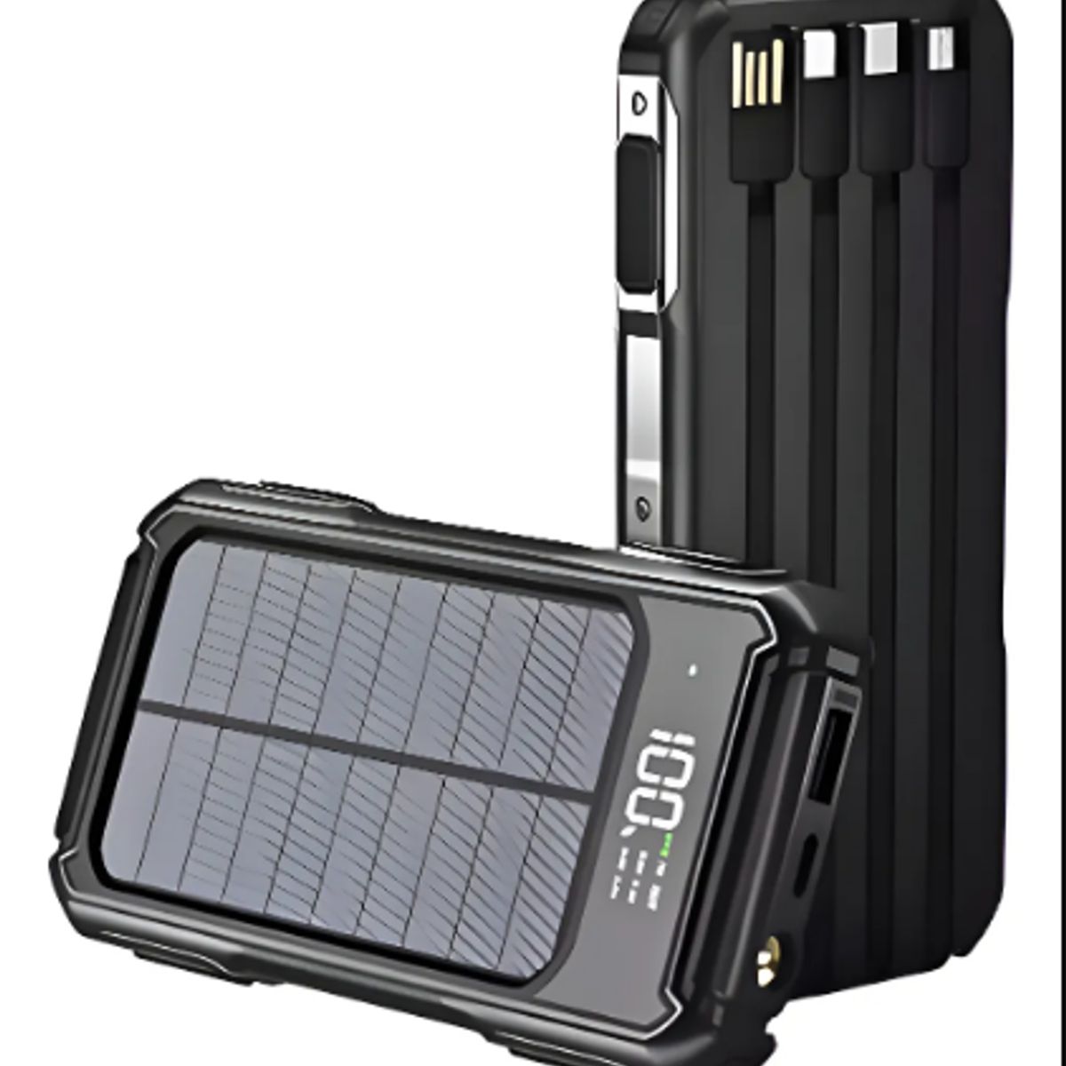 GENERICO - Batería Externa Solar 10000mAh Portátil USB Tipo C iPhone Linterna IRM